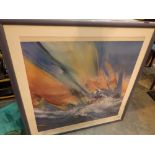 Framed sailing boat print CONDITION REPORT: slipped in frame