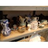 Shelf of ceramics including Studio and Victorian
