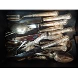 Quantity of Kings pattern knives forks and spoons etc