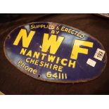 Oval NWF enamel sign D: 34 cm