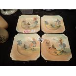 Four Royal Doulton seriesware side plates in the Pan Pipes pattern