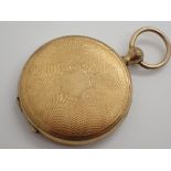 Gold plated vintage fob watch case locke