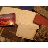 Nine autograph albums containing drawing