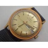 Vintage Timex automatic day and date gold plated wristwatch