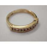 9ct gold and diamond half eternity ring size L