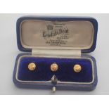 Fully hallmarked 9K gold dress studs boxed 1.