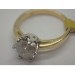 New 18ct gold diamond solitaire ring 1.55ct size N 3.