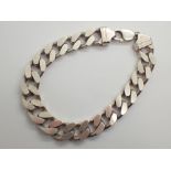 Sterling silver gents solid curb bracelet fully hallmarked