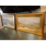 Pair of highland view framed prints