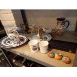 Mixed items including jars and ceramics including masons jug
