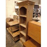 Pine four shelf unit with lower drawer 36 x 53 cm H: 183 cm