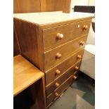 Oak chest of two drawers with painted top