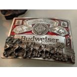 Budweiser cast metal belt buckle