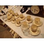 Poole Thistlewood tea set with glass leaf design and tankard