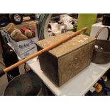 Brass coal box with duck head walking stick