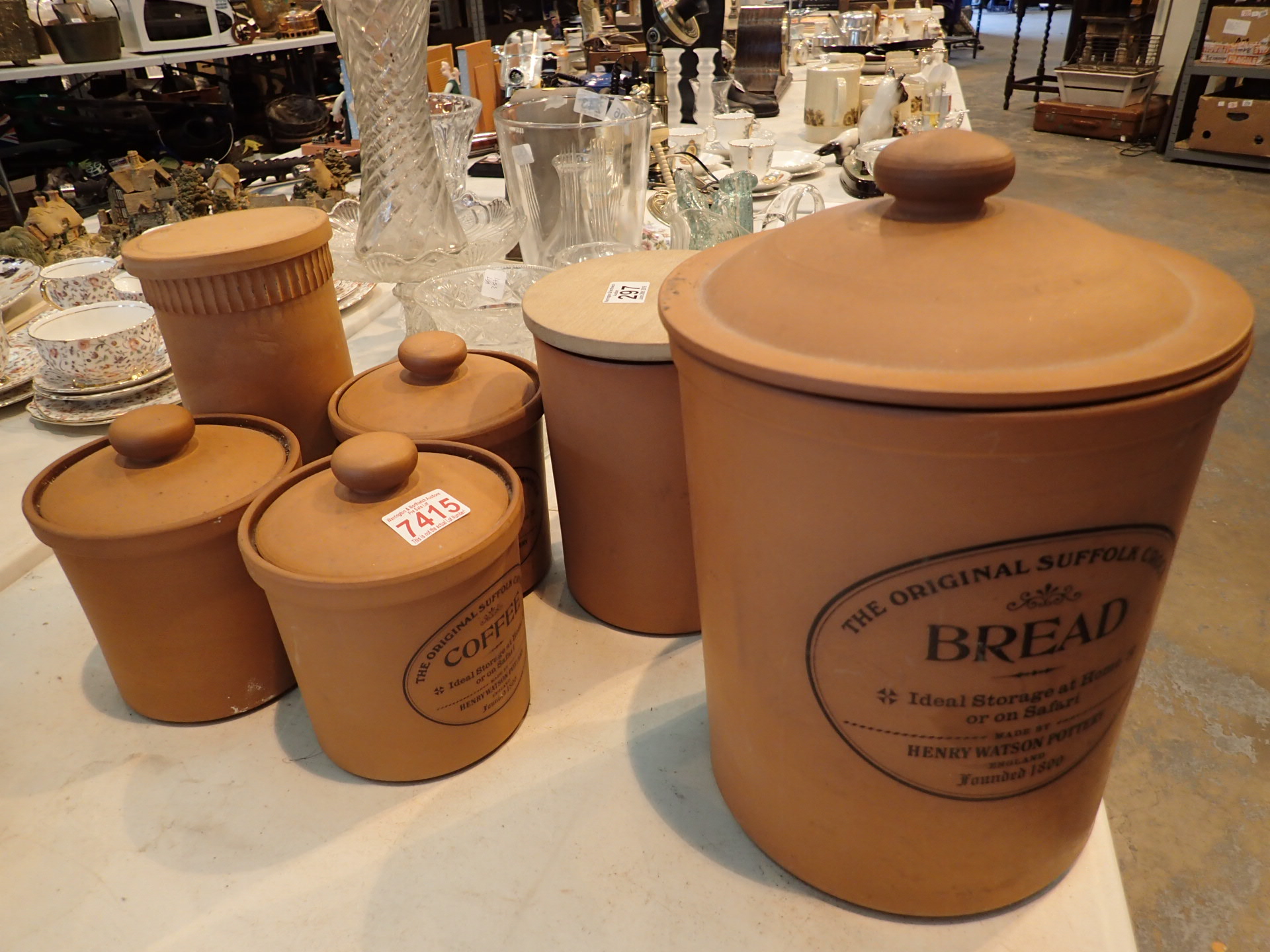 Collection of earthen ware kitchen storage jars