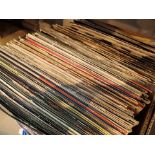 Box of mixed LP records c1980 / 1990s