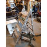 Pair of four step wooden step ladders