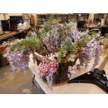 Large basket of new artificial flowers
