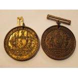 Two Liverpool Education Committee medals for good attendance 1906 - 0907 to Harley Groves Longmoor