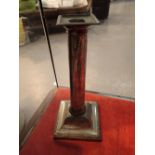 Antique silver plated pillar candlestick