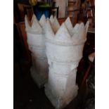 Pair of crown chimney pots