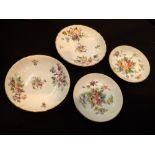 Four Minton modern floral pin dishes