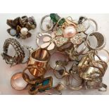 Box of costume jewellery fashion rings