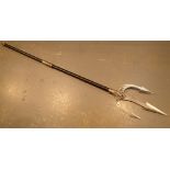 Reenactment fantasy trident with skull decoration L: 156 cm