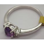 Gemporia silver purple stone ring size R / S