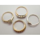 Four 9ct gold dress rings gross 7.