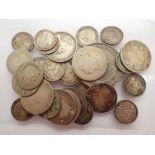 Box of mixed UK silver coins