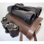 Barr and Stroud military binoculars crows and serial no cased WWII and Watson military WWI