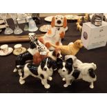 Collection of ceramic dog figurines