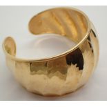 Sterling silver gold plated fancy solid bangle fully hallmarked RRP £250.