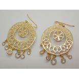 Silver gold plated stone set circular earrings RRP £80.