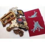 Box of mixed military insignia etc