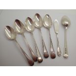 Set of six hallmarked silver Georgian teaspoons maker CBTB