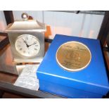Boxed 50th Thomas quartz silvered mantel clock