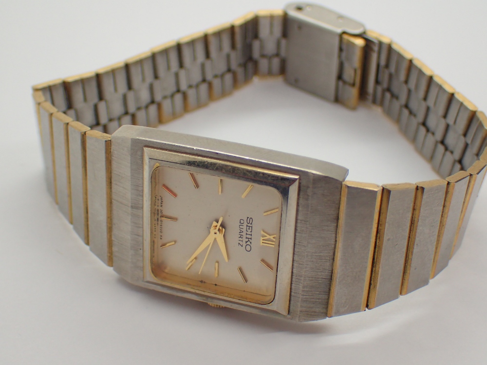 Seiko 1950s guard wristwatch on a stainless steel bracelet CONDITION REPORT: This