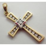 9ct gold diamond cross 0.