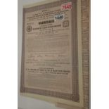 Scripophily four Russian Moscow-Kiev-Voronege Railway bearer bonds 187.