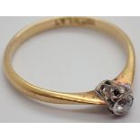 18ct gold and diamond solitaire ring size L