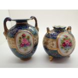 Two Noritake vases both with floral gilt design largest H: 10 cm CONDITION REPORT: