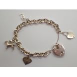 925 silver charm bracelet 61g