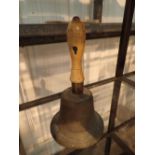 Large brass hand held school bell