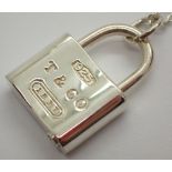 Genuine Tiffany and Co sterling silver padlock necklace