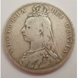 Victorian 1889 silver half crown