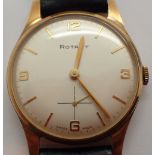9ct gold Rotary gents wristwatch CONDITION REPORT: This item is working at lotting.