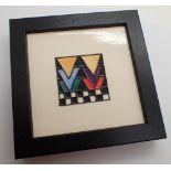 Moorcroft Derngate framed plaque 9 x 9 cm